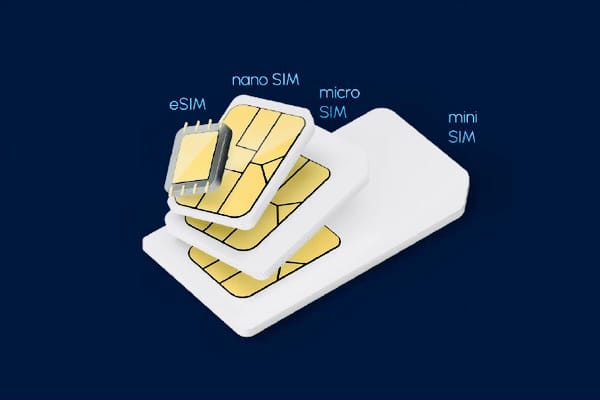 eSIM, nano, micro, and mini SIM