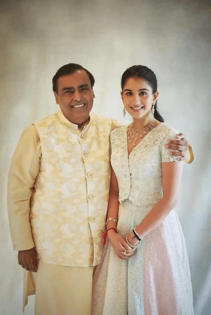 Mukesh ambani with Radhika Merchant