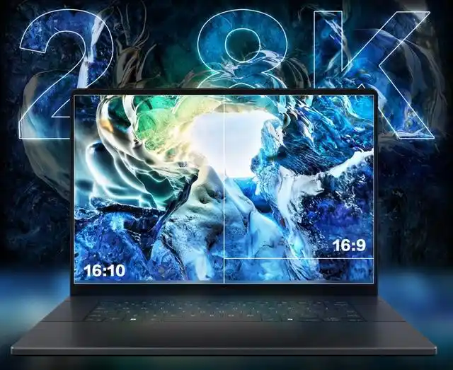 ASUS ProArt laptop showcasing 2.8K OLED display with 16:10 aspect ratio compared to 16:9