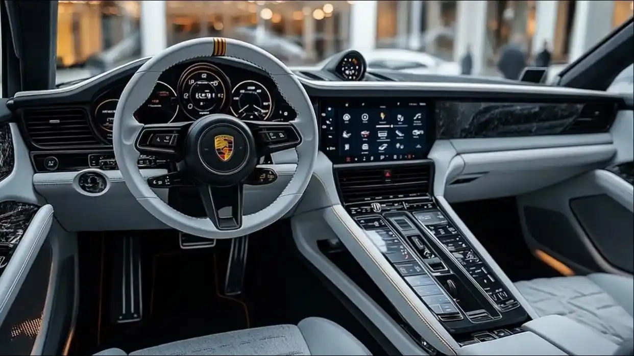 Cayenne cabin with curved display, triple screens, luxury trim