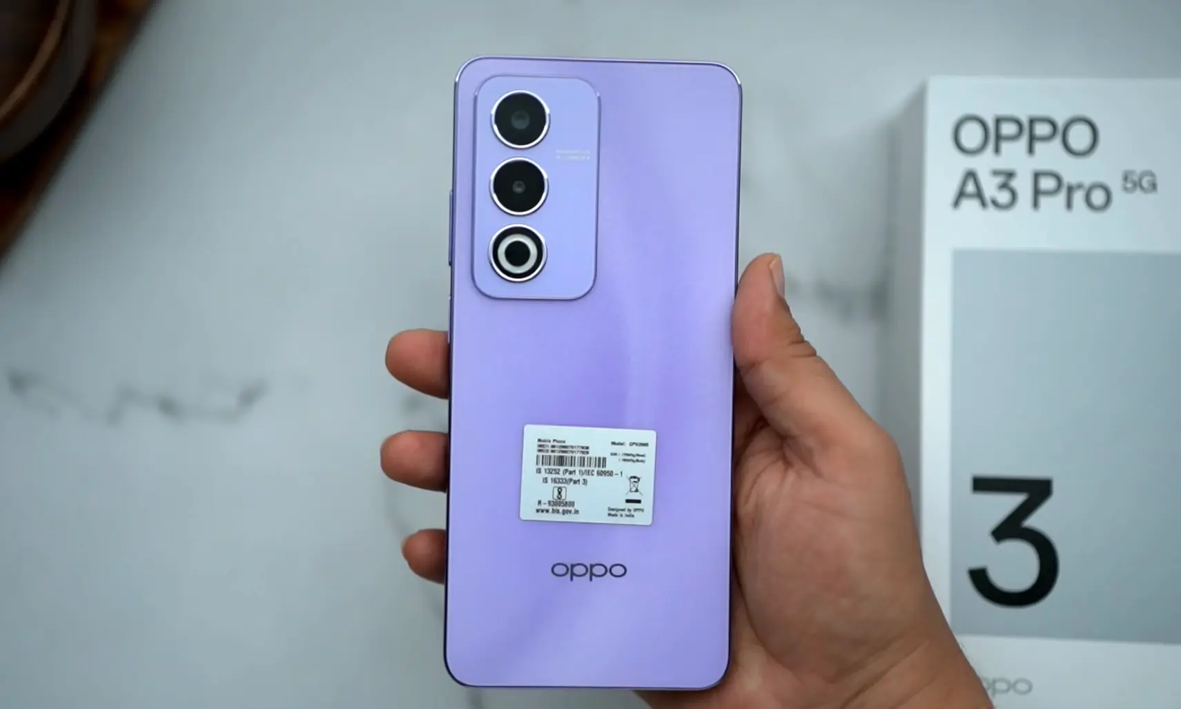 Purple Oppo A3 Pro 5g back design