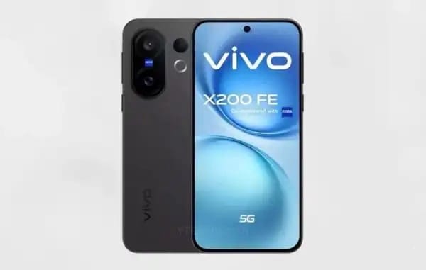 Vivo X200 FE front and back view in black