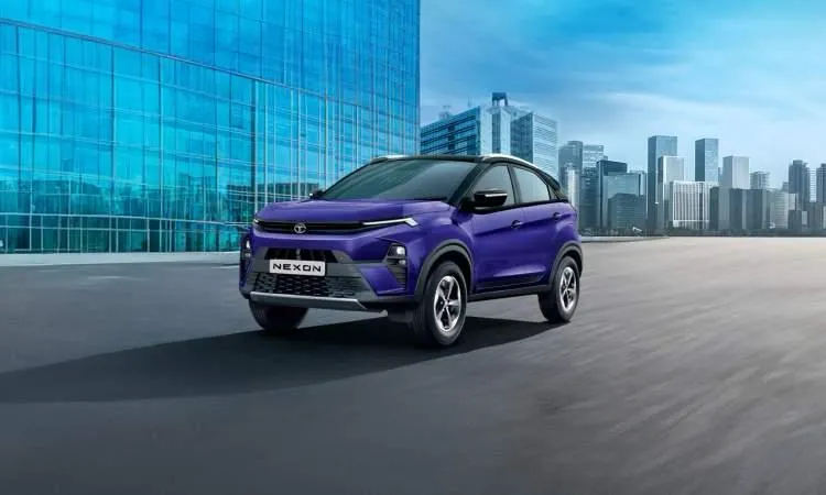 2025 Tata Nexon SUV in urban backdrop