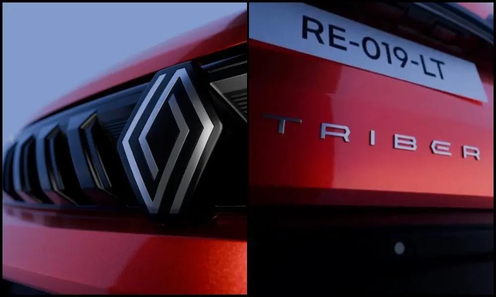 Renault Triber 2025 front logo and rear badge close-up