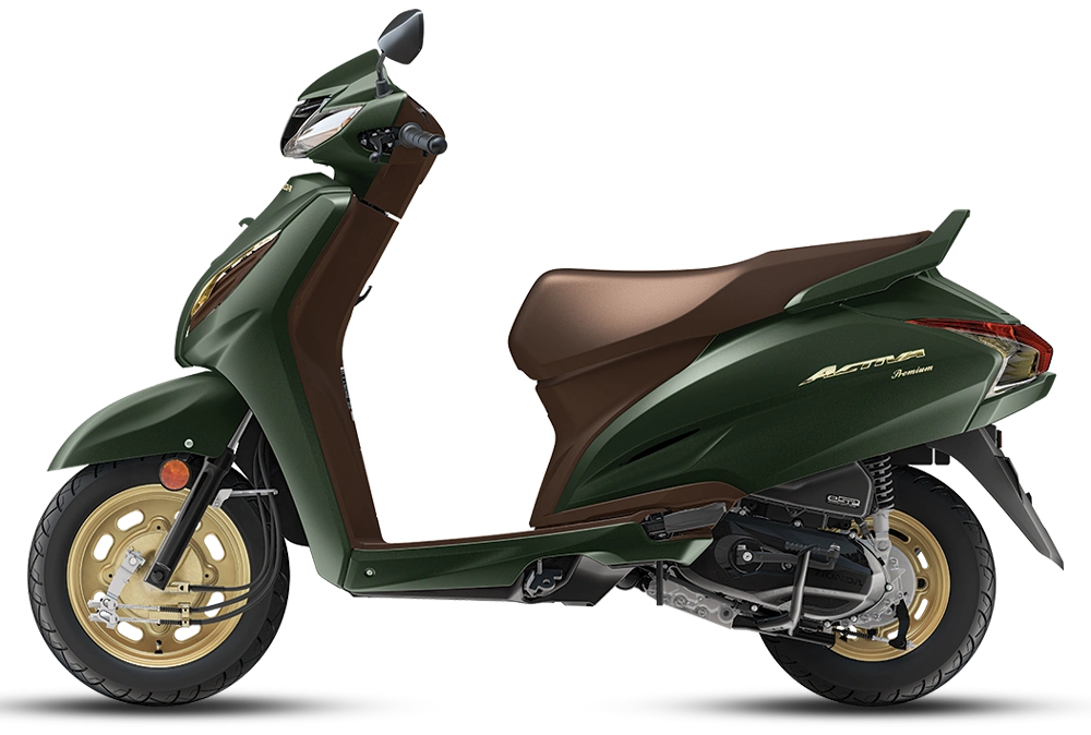 Honda Activa 7G premium scooter in matte green finish