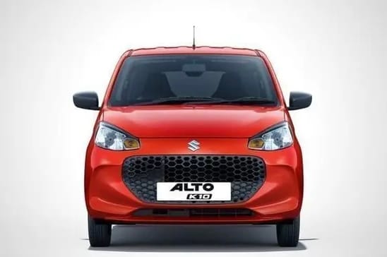 Front view of new Maruti Alto K10 in red
