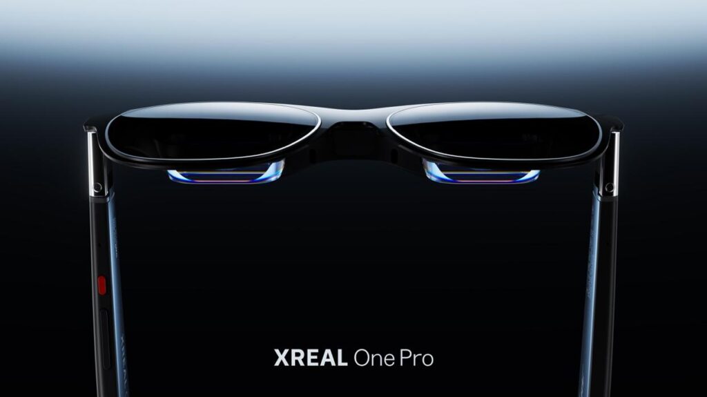Close-up of XREAL One Pro AR lens design