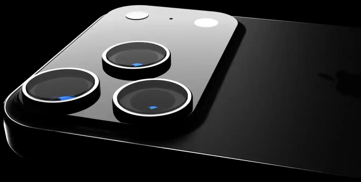 Close-up of a smartphone's triple-camera system on its back