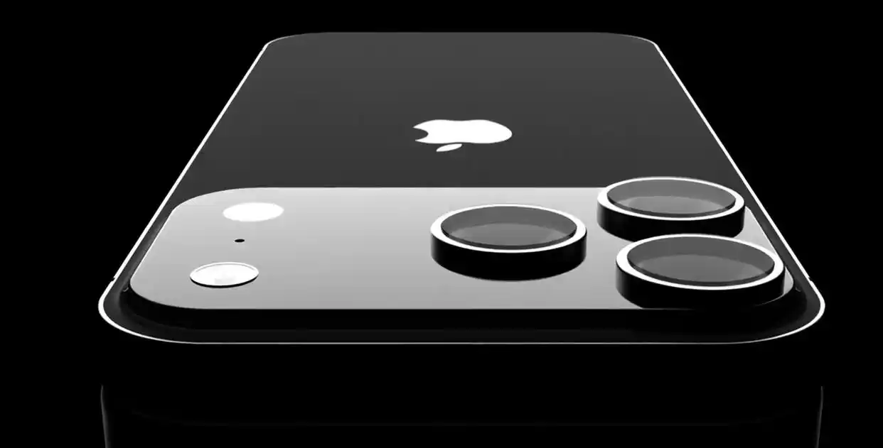 Close-up of a smartphone's triple-camera system and flash