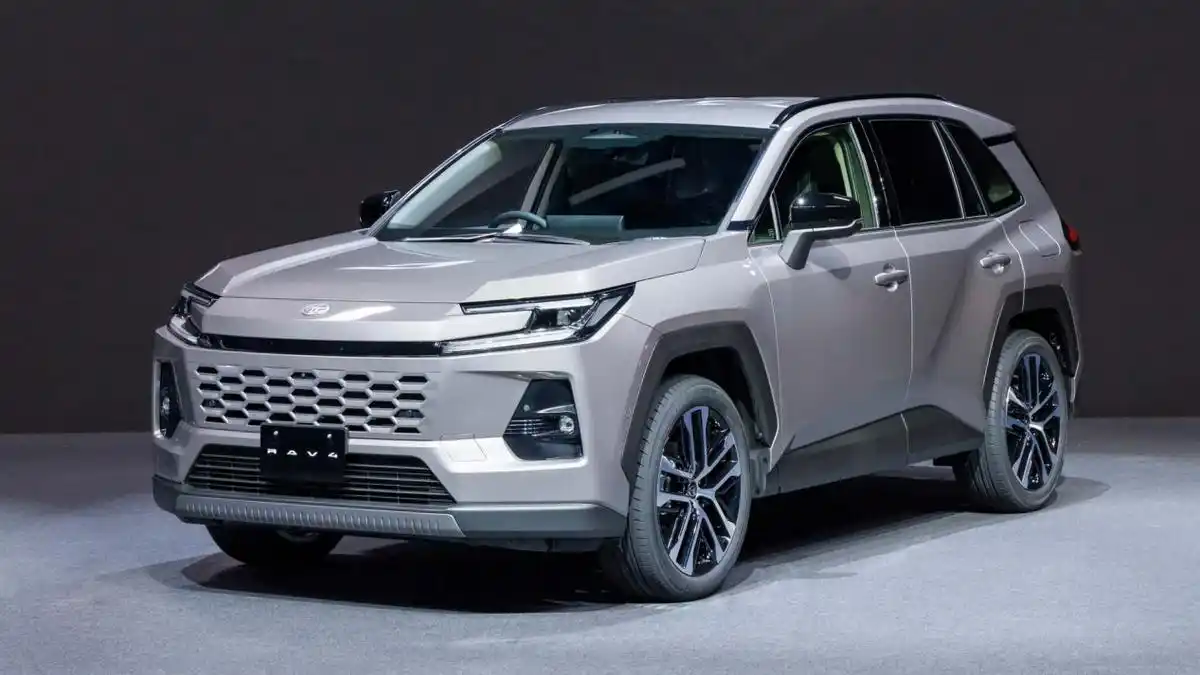 2025 Toyota RAV4 showcasing new bold front design and stylish alloy wheels