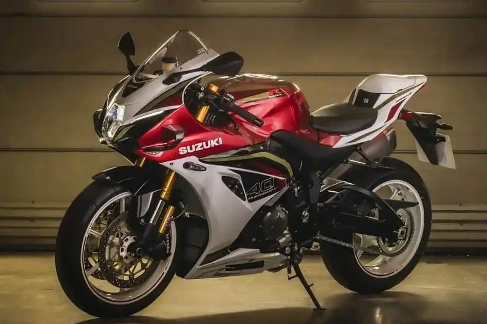 2025 Suzuki GSX-R1000R 40th Anniversary Edition in red and white color