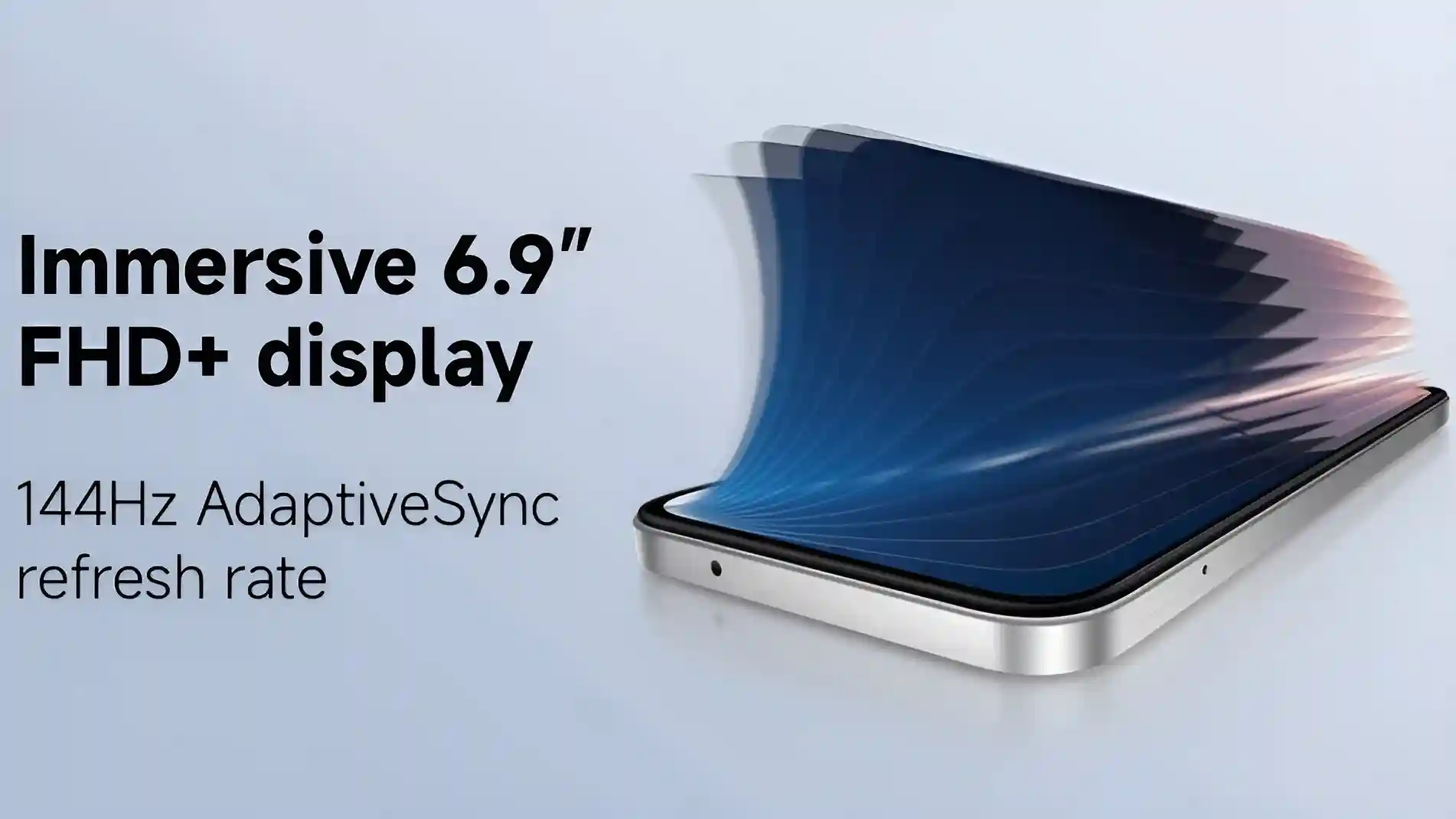 Close-up of Poco M7 Plus 5G screen showing its display and features