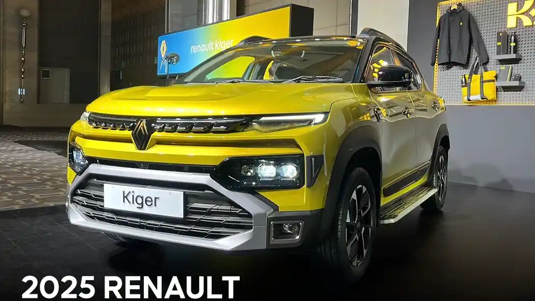 2025 Renault Kiger Facelift front profile with new sleek DRLs, a slimmer grille, and a redesigned bumper.