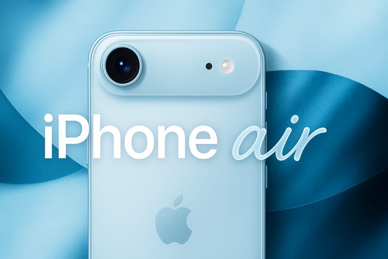 Light blue iPhone 17 Air rear camera close-up