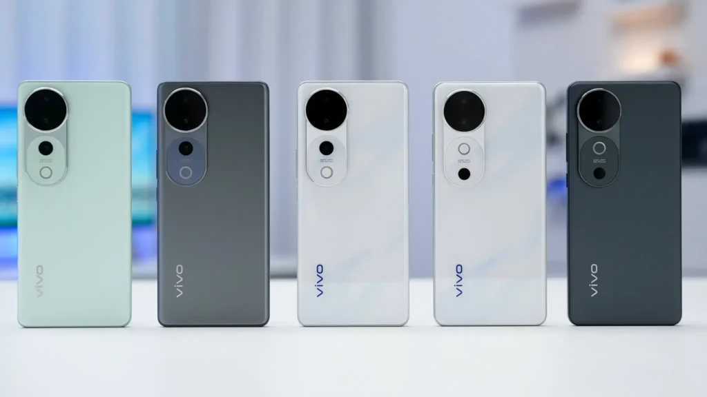 Vivo S19 Pro 5G in multiple colors showcasing rear camera design and gradient finish