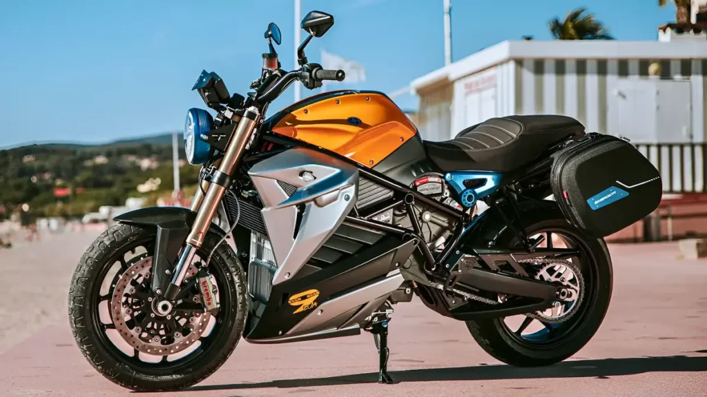 Energica EsseEsse9 electric motorcycle with retro café racer design and premium touring features