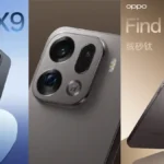 Oppo Find X9 Series in Mist Black and Velvet Titanium with square camera module and slim flat design